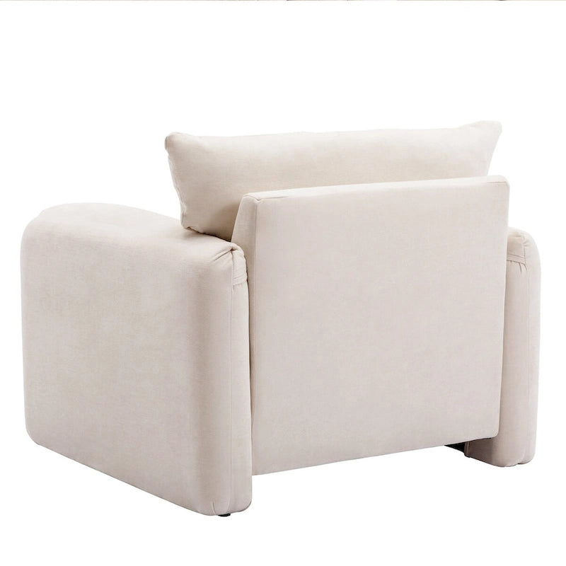 Übergroßer gepolsterter Chenille-Sessel, einzelner Sofa-Akzentsessel mit Armlehnen