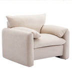Übergroßer gepolsterter Chenille-Sessel, einzelner Sofa-Akzentsessel mit Armlehnen
