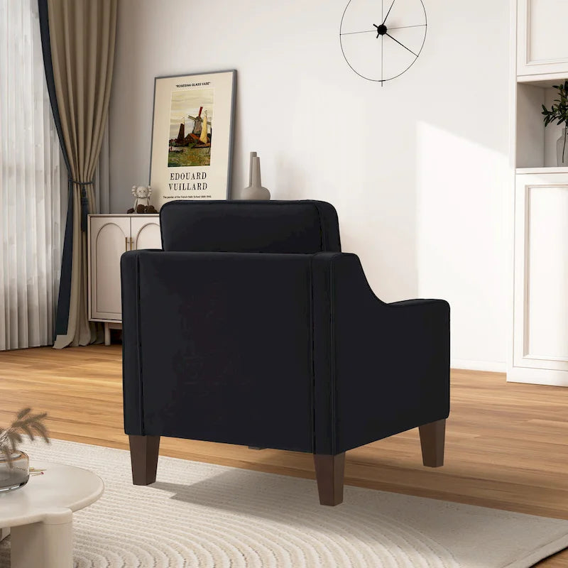 Poltrona decorativa moderna imbottita in velluto, divanetto singolo