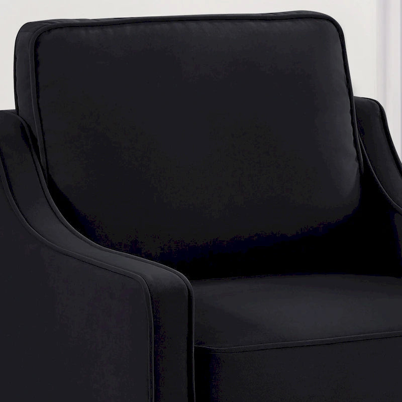 Poltrona decorativa moderna imbottita in velluto, divanetto singolo
