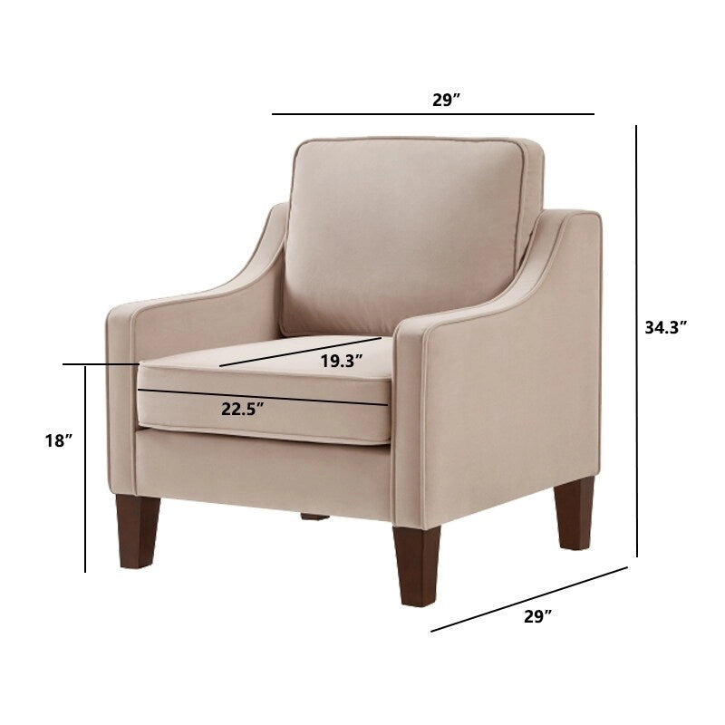 Poltrona decorativa moderna imbottita in velluto, divanetto singolo