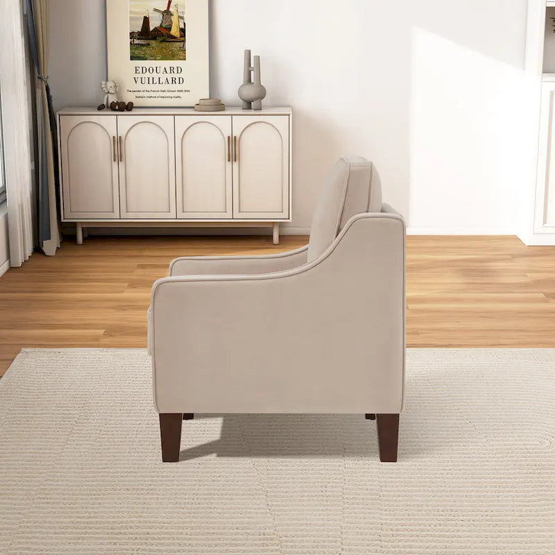 Poltrona decorativa moderna imbottita in velluto, divanetto singolo