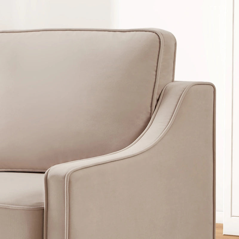 Poltrona decorativa moderna imbottita in velluto, divanetto singolo