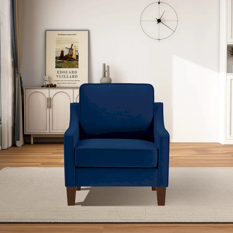 Poltrona decorativa moderna imbottita in velluto, divanetto singolo