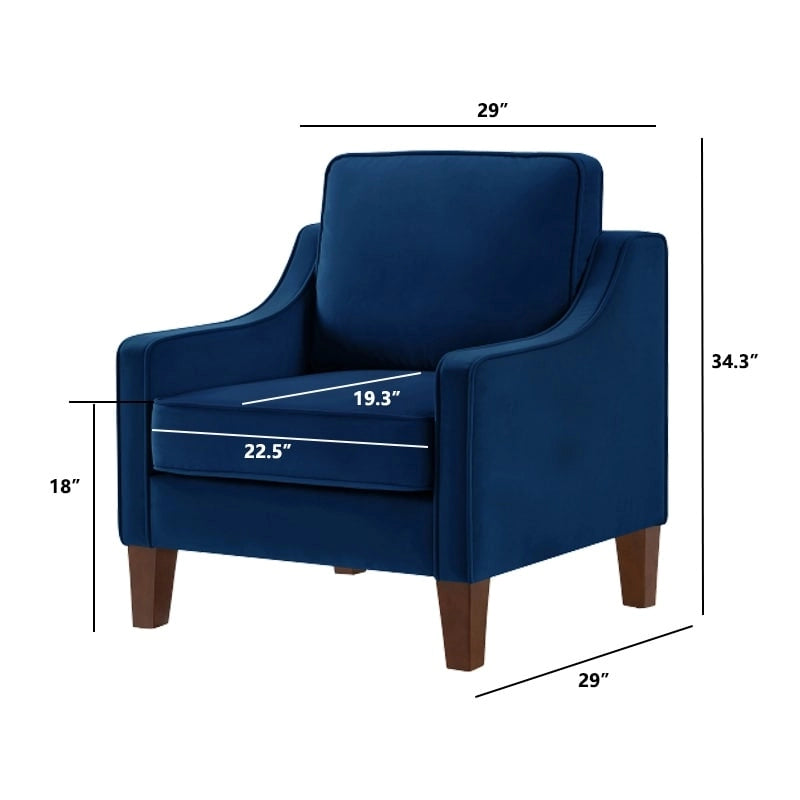 Poltrona decorativa moderna imbottita in velluto, divanetto singolo