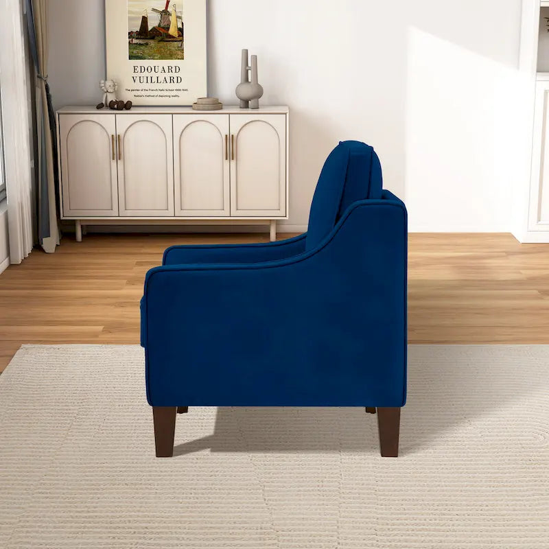 Poltrona decorativa moderna imbottita in velluto, divanetto singolo