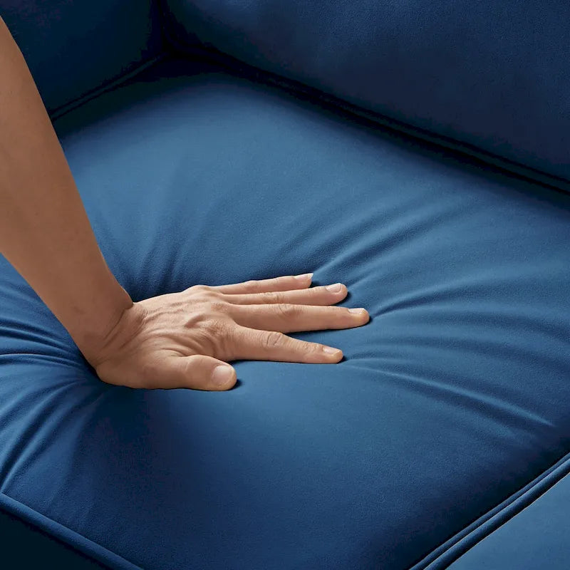 Poltrona decorativa moderna imbottita in velluto, divanetto singolo