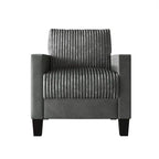 CraftPorch gerippter, gepolsterter Samt-Armlehnstuhl im Mid-Century-Stil