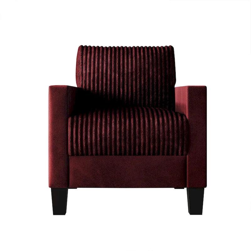 Sillón tapizado de terciopelo de pana moderno de mediados de siglo CraftPorch