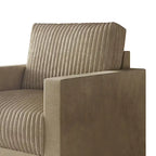 CraftPorch gerippter, gepolsterter Samt-Armlehnstuhl im Mid-Century-Stil