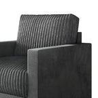 CraftPorch gerippter, gepolsterter Samt-Armlehnstuhl im Mid-Century-Stil