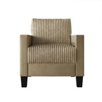 CraftPorch gerippter, gepolsterter Samt-Armlehnstuhl im Mid-Century-Stil