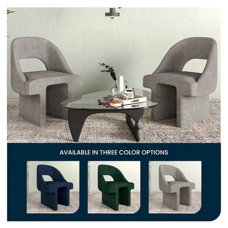 Boucle Modern Elegant Upholstered Accent Chair with MDF Wood Frame for Home Office Living Room & Bedroom