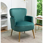 US Pride Furniture Trendy Velvet Accent Chair with Gold Metal Legs Upholstered Armchair