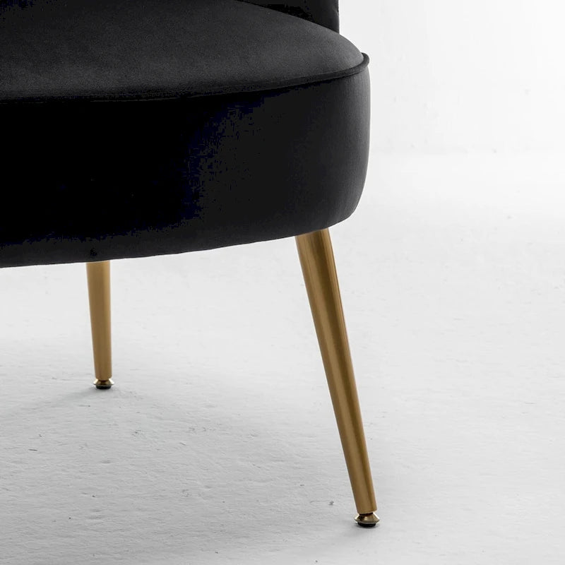 US Pride Furniture Trendy Velvet Accent Chair with Gold Metal Legs Upholstered Armchair