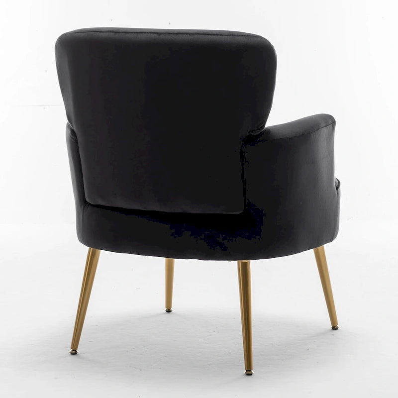 US Pride Furniture Trendy Velvet Accent Chair with Gold Metal Legs Upholstered Armchair