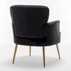 US Pride Furniture Trendy Velvet Accent Chair with Gold Metal Legs Upholstered Armchair