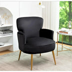 US Pride Furniture Trendy Velvet Accent Chair with Gold Metal Legs Upholstered Armchair