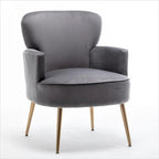 US Pride Furniture Trendy Velvet Accent Chair with Gold Metal Legs Upholstered Armchair