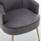 US Pride Furniture Trendy Velvet Accent Chair with Gold Metal Legs Upholstered Armchair