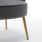US Pride Furniture Trendy Velvet Accent Chair with Gold Metal Legs Upholstered Armchair