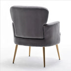US Pride Furniture Trendy Velvet Accent Chair with Gold Metal Legs Upholstered Armchair