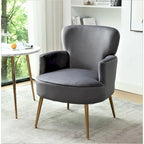 US Pride Furniture Trendy Velvet Accent Chair with Gold Metal Legs Upholstered Armchair