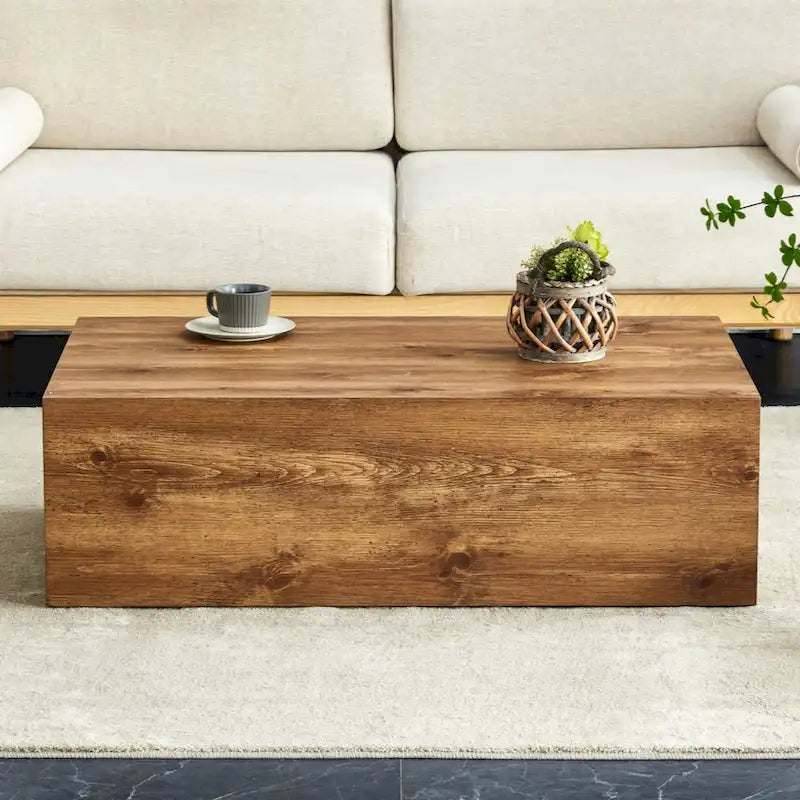 Modern MDF coffee table with wood texture pattern -stylish and durable design