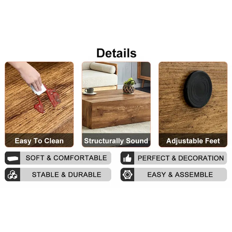 Modern MDF Coffee Table with Wood Texture Pattern