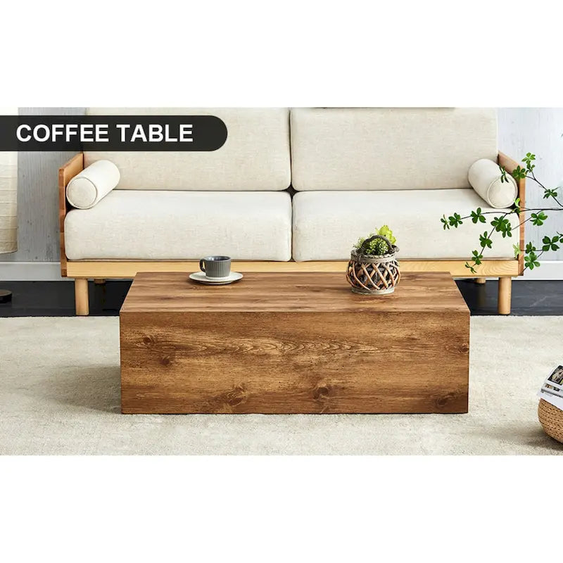 Modern MDF Coffee Table with Wood Texture Pattern