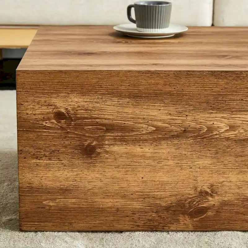 Modern MDF Coffee Table with Wood Texture Pattern