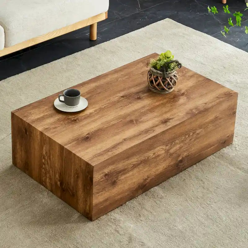 Modern MDF Coffee Table with Wood Texture Pattern
