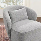 KINWELL 33 W gepolsterter Akzentsessel aus Sherpa-Bouclé-Stoff, drehbar (2er-Set)