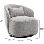 KINWELL 33 W gepolsterter Akzentsessel aus Sherpa-Bouclé-Stoff, drehbar (2er-Set)