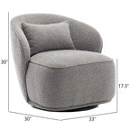 KINWELL 33 W gepolsterter Akzentsessel aus Sherpa-Bouclé-Stoff, drehbar (2er-Set)