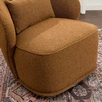 KINWELL 33 W gepolsterter Akzentsessel aus Sherpa-Bouclé-Stoff, drehbar (2er-Set)