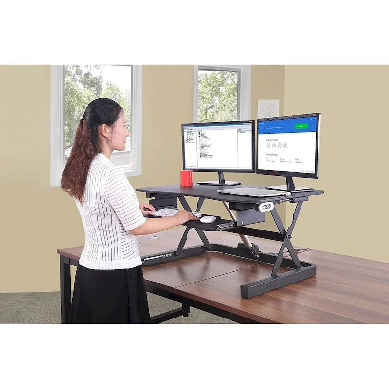 Height Adjustable Sit to Stand Electric Desk Riser