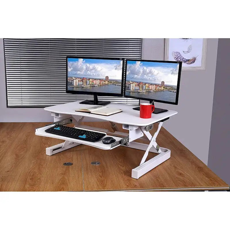 Height Adjustable Sit to Stand Electric Desk Riser