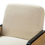 Carmina Modern Bohemian Upholstered Accent Armchair with Wood Legs Set of 2 by HULALA HOME