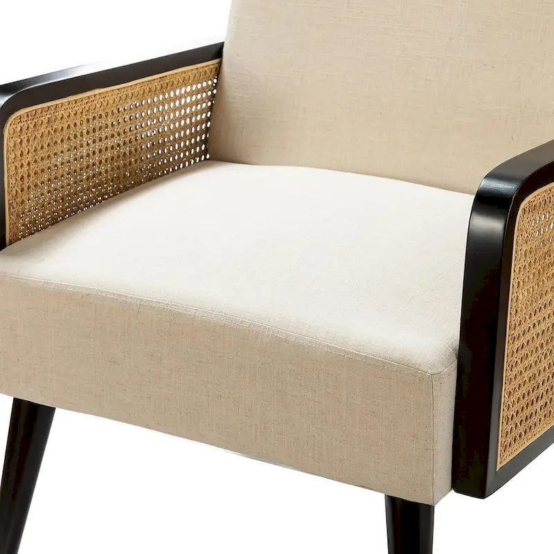 Carmina Modern Bohemian Upholstered Accent Armchair with Wood Legs Set of 2 by HULALA HOME
