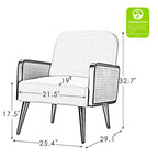 Carmina Modern Bohemian Upholstered Accent Armchair with Wood Legs Set of 2 by HULALA HOME