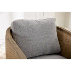 Swivel Barrel Chair, Comfy Round Accent Chair, 360 Degree Swivel Barrel Club Chair, Leisure Arm Chair with Rattan Woven Frame
