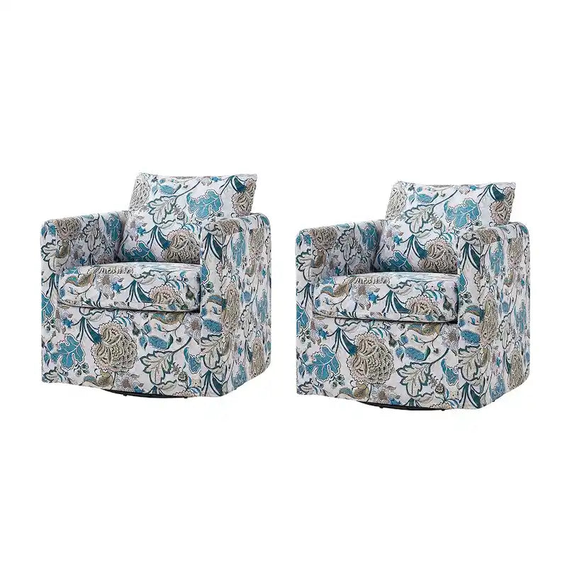 Erkenbald moderner Drehsessel mit abnehmbarem Bezug und herausnehmbarem Sitzkissen, Set aus 2 Stück, von HULALA HOME