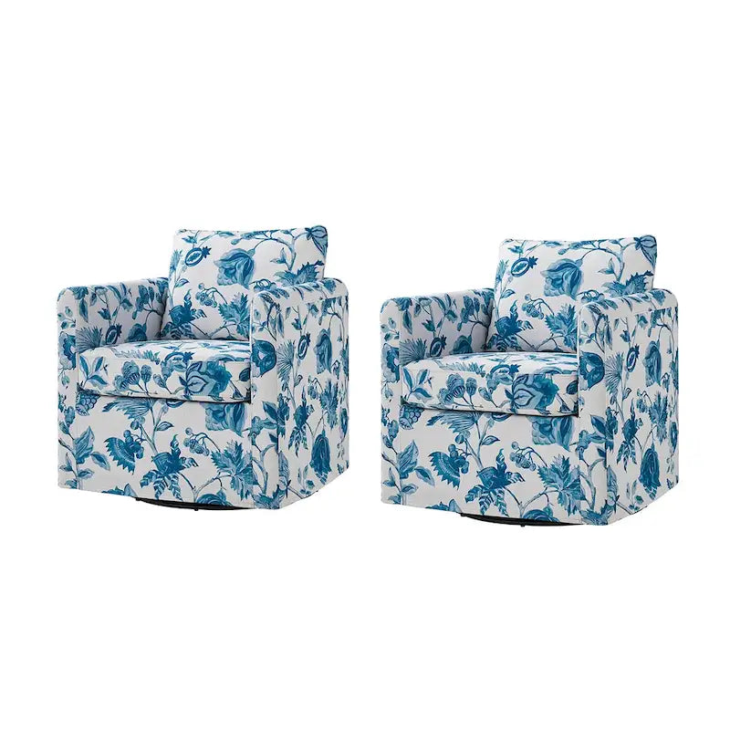 Erkenbald moderner Drehsessel mit abnehmbarem Bezug und herausnehmbarem Sitzkissen, Set aus 2 Stück, von HULALA HOME