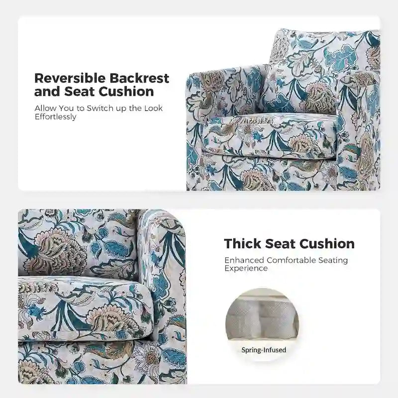 Erkenbald moderner Drehsessel mit abnehmbarem Bezug und herausnehmbarem Sitzkissen, Set aus 2 Stück, von HULALA HOME