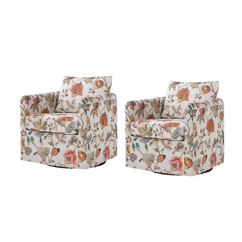 Erkenbald moderner Drehsessel mit abnehmbarem Bezug und herausnehmbarem Sitzkissen, Set aus 2 Stück, von HULALA HOME