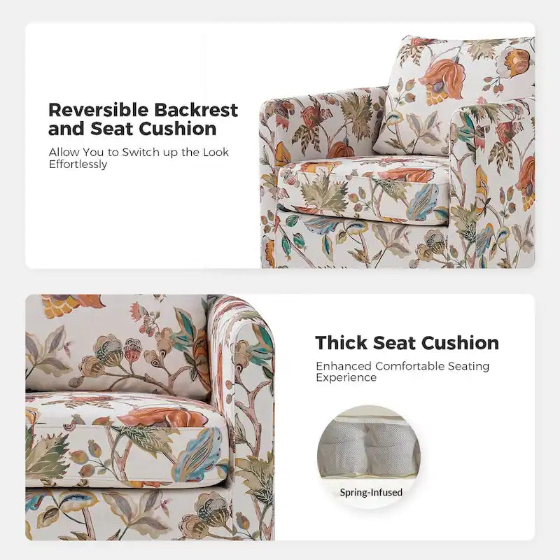 Erkenbald moderner Drehsessel mit abnehmbarem Bezug und herausnehmbarem Sitzkissen, Set aus 2 Stück, von HULALA HOME