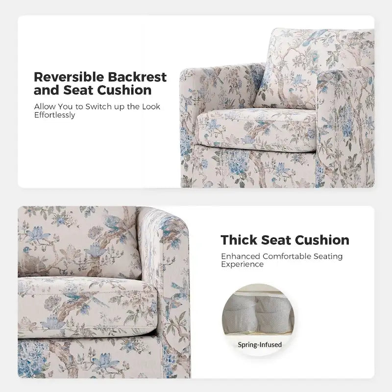 Erkenbald moderner Drehsessel mit abnehmbarem Bezug und herausnehmbarem Sitzkissen, Set aus 2 Stück, von HULALA HOME