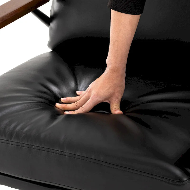 Glitzhome 28W Mid-century Modern Soft PU Leather Accent Armchair - 28 W x 31 D x 30.75 H