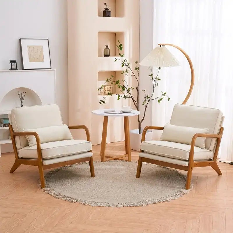 2-pc Upholstered Linen Blend Accent Chair